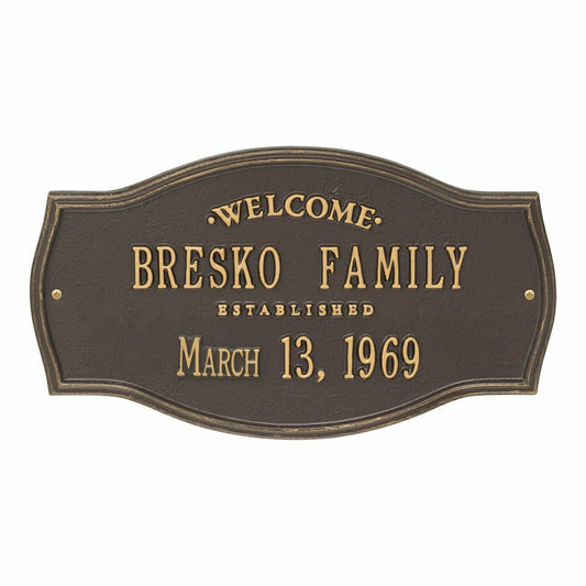 Plow & Hearth Heirloom Personalized Welcome Plaque