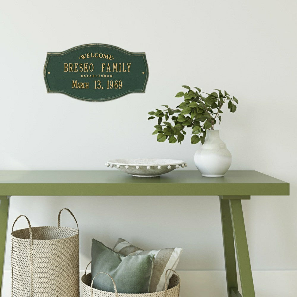 Plow & Hearth Heirloom Personalized Welcome Plaque