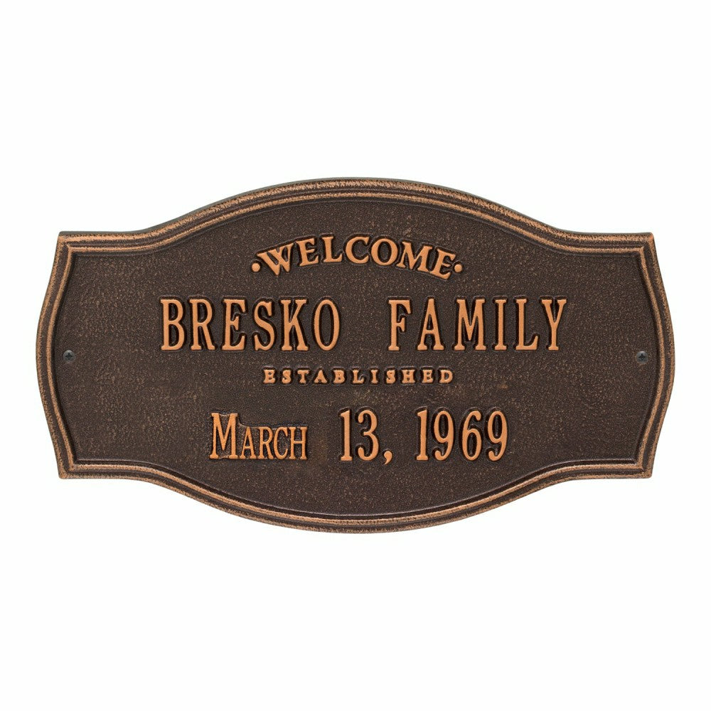 Plow & Hearth Heirloom Personalized Welcome Plaque