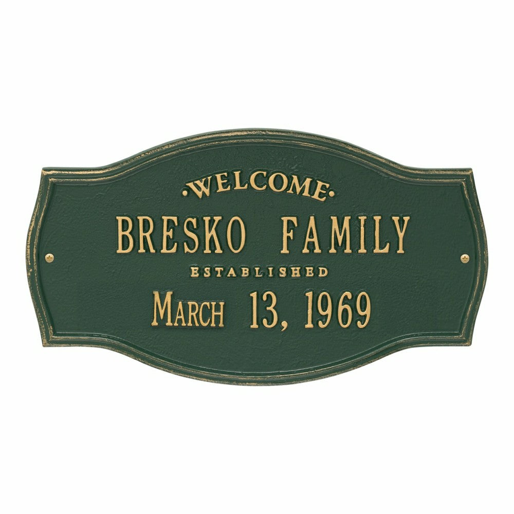 Plow & Hearth Heirloom Personalized Welcome Plaque