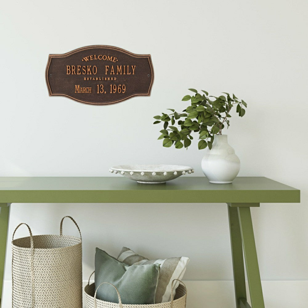 Plow & Hearth Heirloom Personalized Welcome Plaque