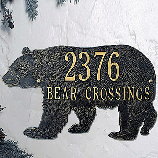 Plow & Hearth Bear Silhouette Address Plaque