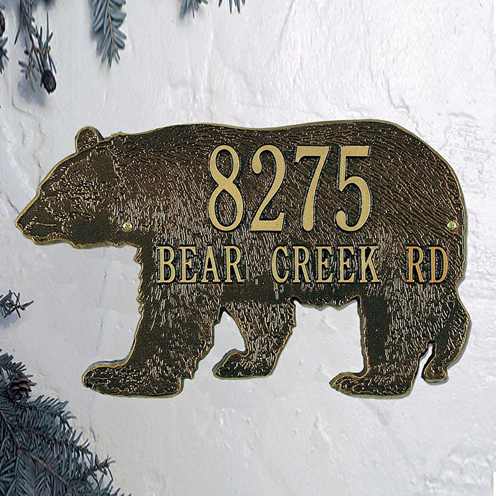 Plow & Hearth Bear Silhouette Address Plaque