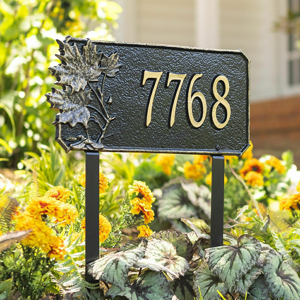 Plow & Hearth Leaf Accent Address Plaque