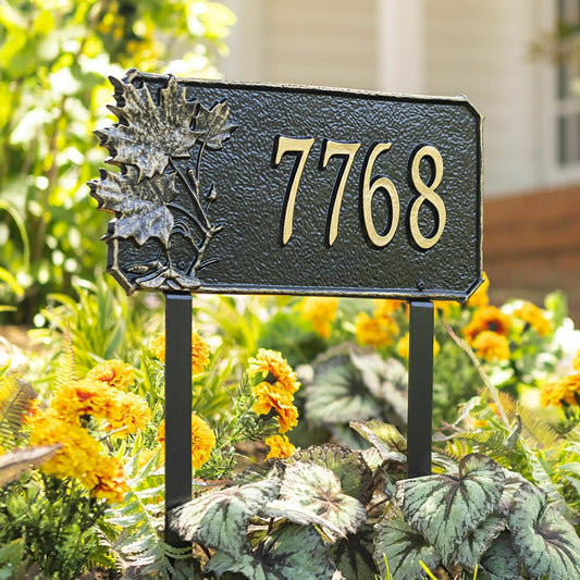Plow & Hearth Leaf Accent Address Plaque