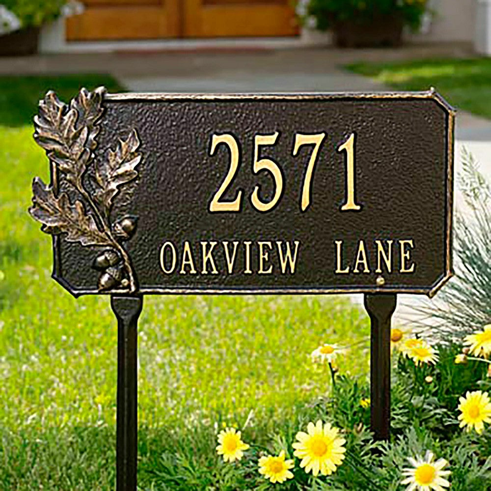 Plow & Hearth Leaf Accent Address Plaque