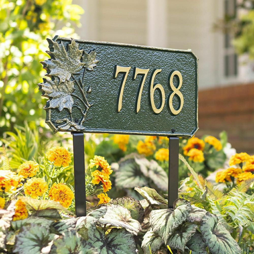 Plow & Hearth Leaf Accent Address Plaque