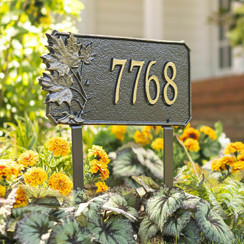 Plow & Hearth Leaf Accent Address Plaque