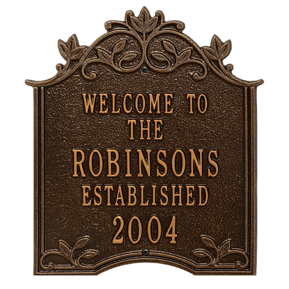 Plow & Hearth Aluminum Ivy Wedding Plaque