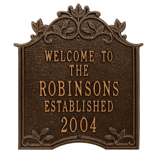 Plow & Hearth Aluminum Ivy Wedding Plaque