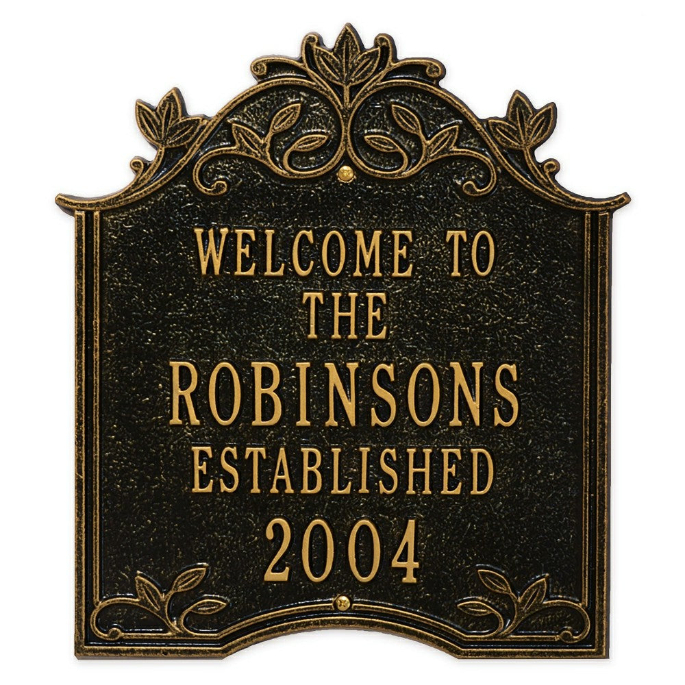 Plow & Hearth Aluminum Ivy Wedding Plaque