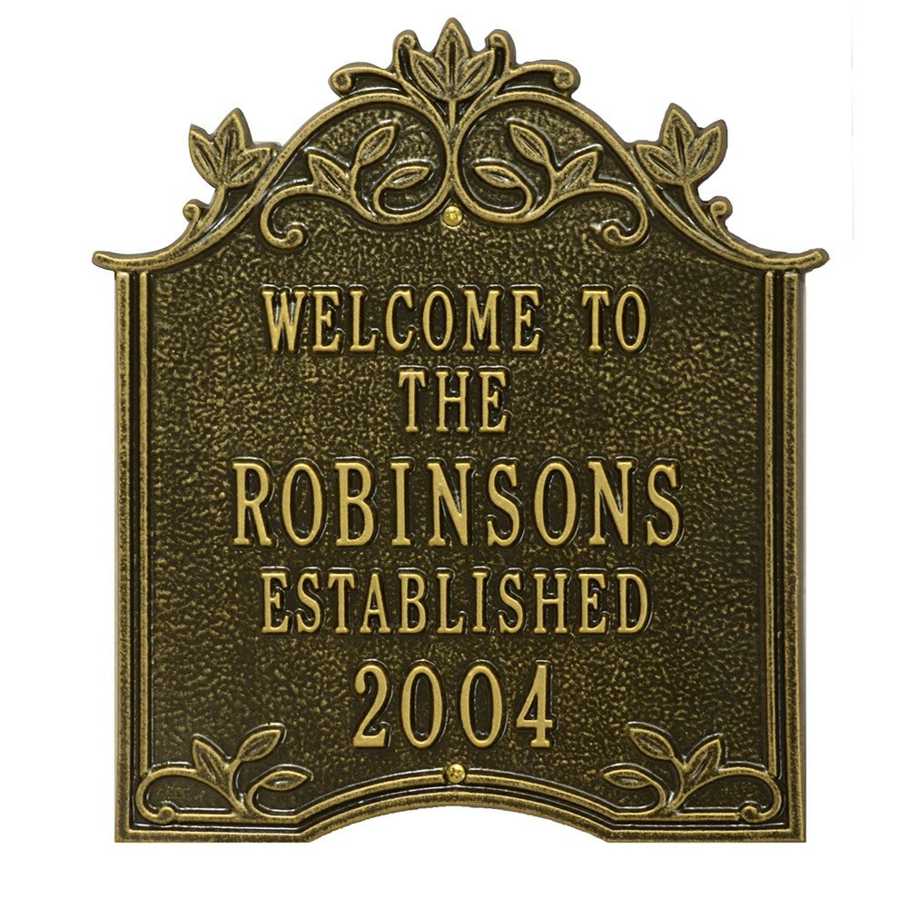 Plow & Hearth Aluminum Ivy Wedding Plaque