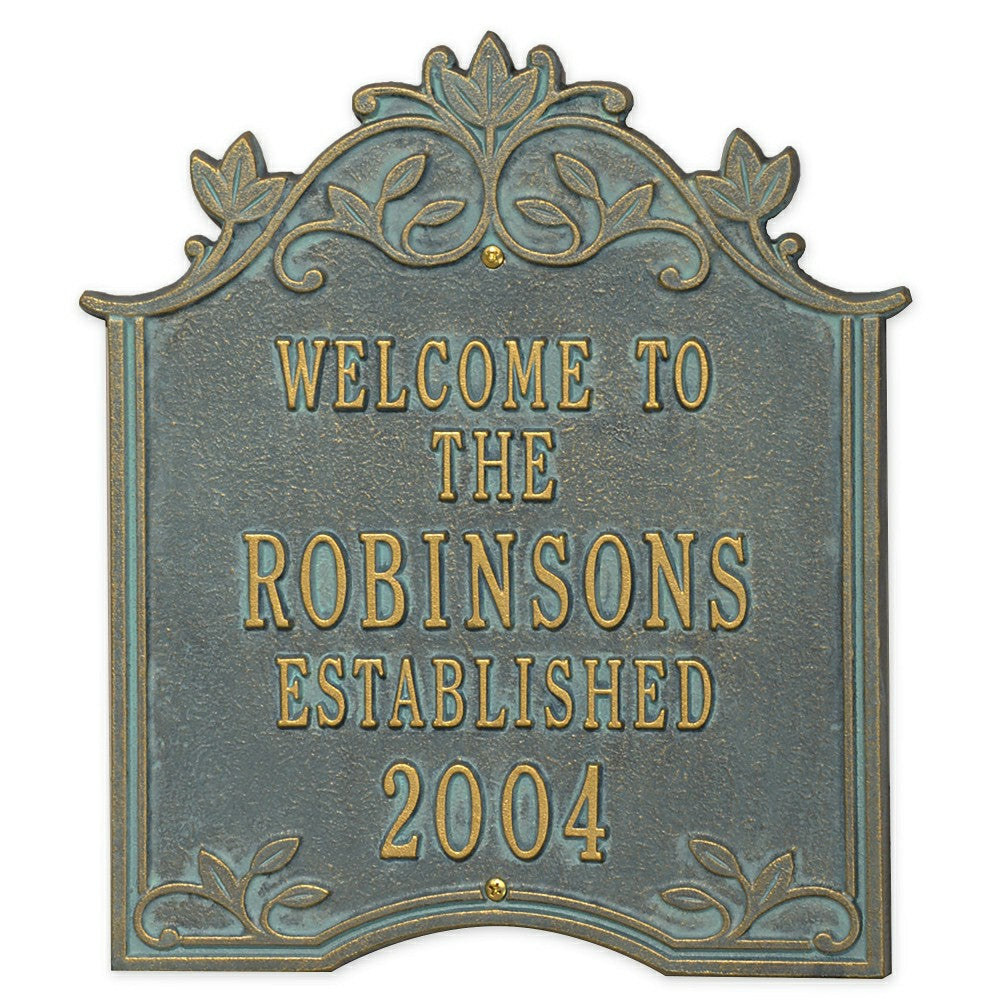 Plow & Hearth Aluminum Ivy Wedding Plaque