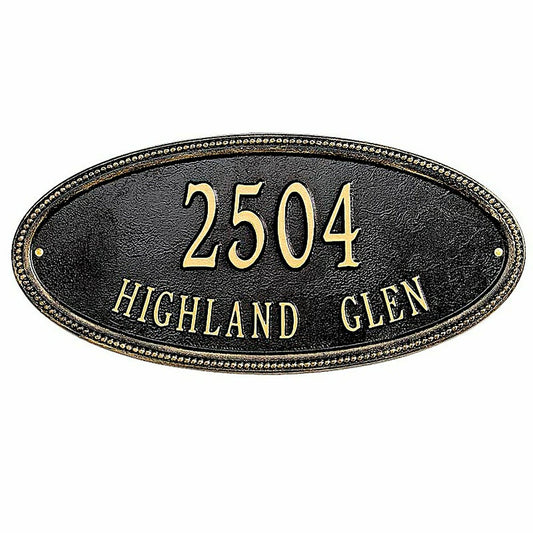 Plow & Hearth Beaded Oval Wall Personalized Address Plaque
