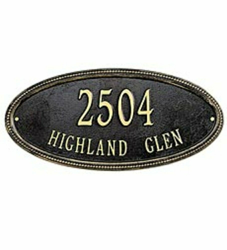 Plow & Hearth Beaded Oval Wall Personalized Address Plaque