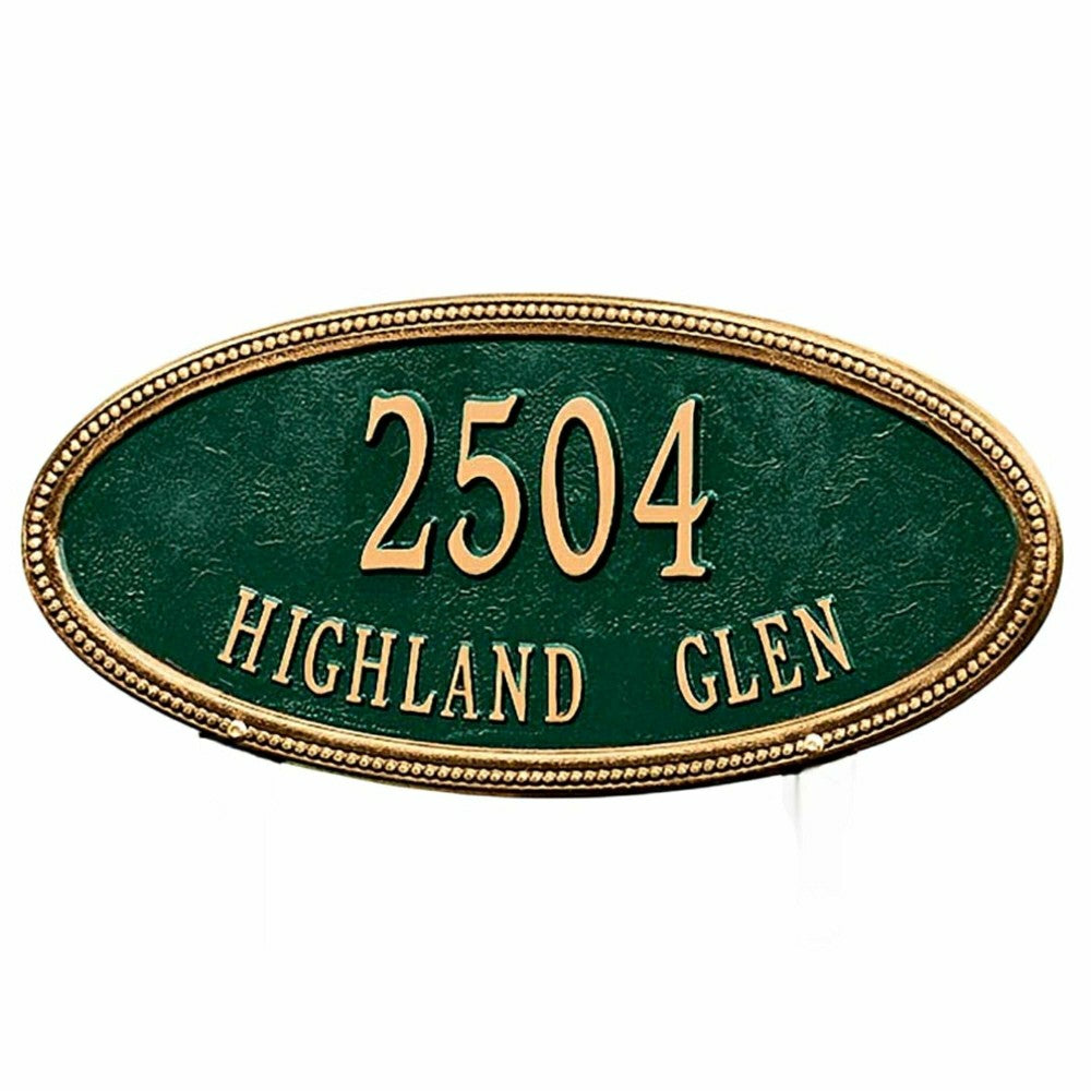 Plow & Hearth Beaded Oval Wall Personalized Address Plaque
