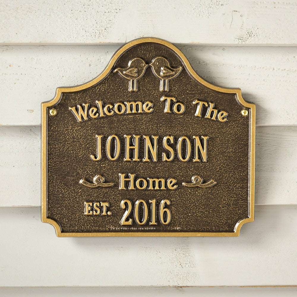 Plow & Hearth Personalized Love Birds Address Plaque