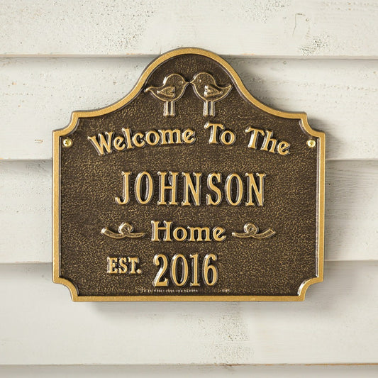 Plow & Hearth Personalized Love Birds Address Plaque
