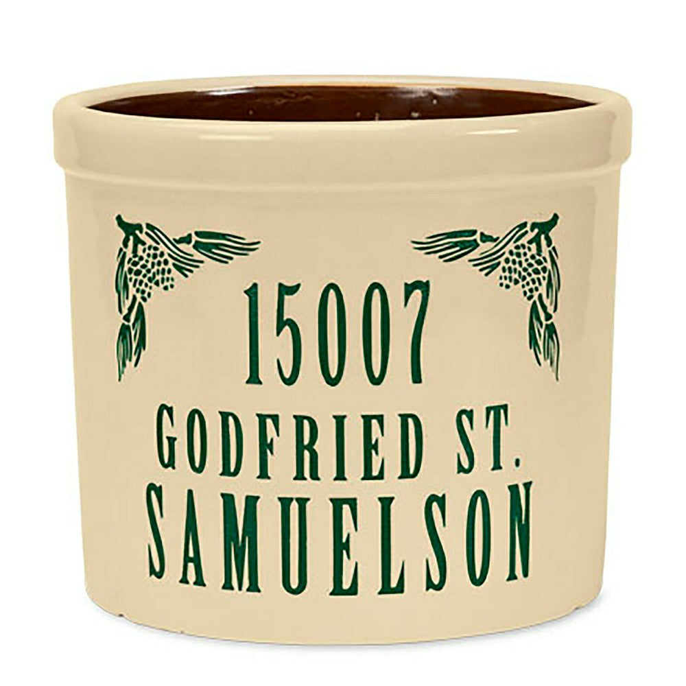 Plow & Hearth Personalized Crock With Name And Address