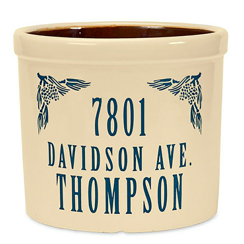 Plow & Hearth Personalized Crock With Name And Address