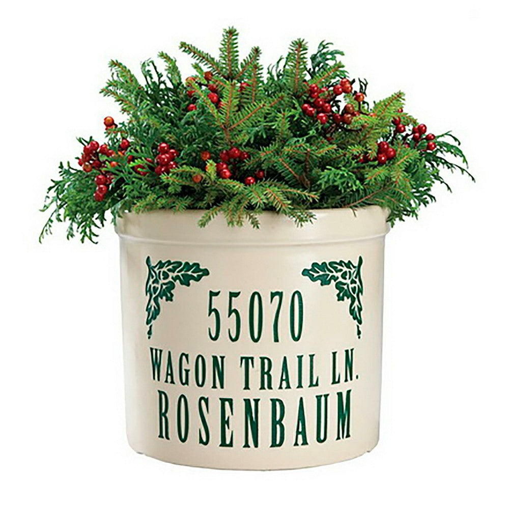 Plow & Hearth Personalized Crock With Name And Address