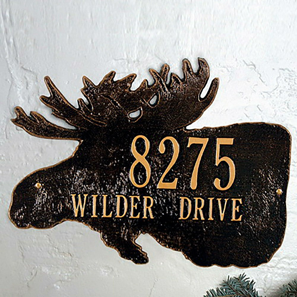Plow & Hearth Moose Silhouette Address Plaque
