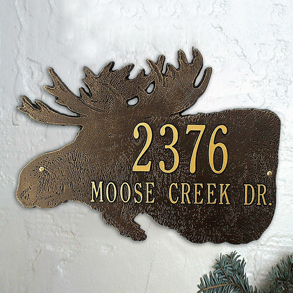 Plow & Hearth Moose Silhouette Address Plaque