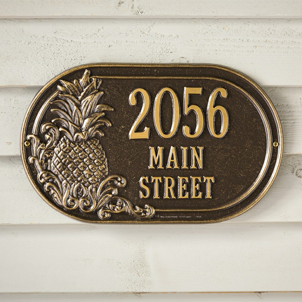 Plow & Hearth Personalized Pineapple Address Plaque