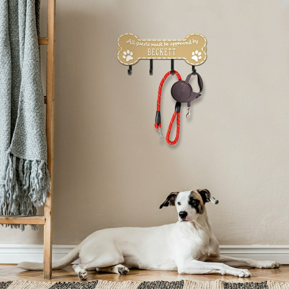 Plow & Hearth Beckett Paw Bone Hook Plaque, Black/Gold