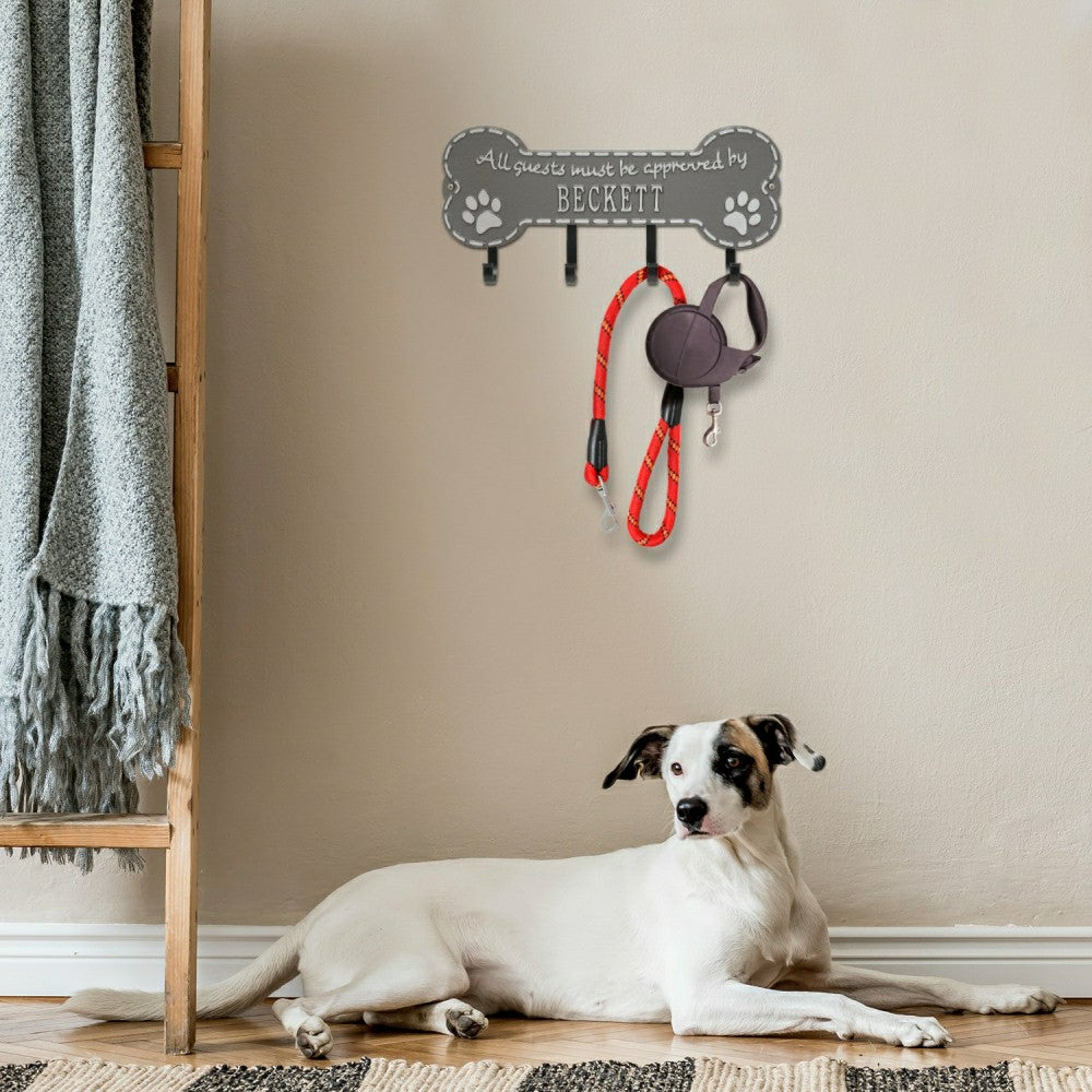 Plow & Hearth Beckett Paw Bone Hook Plaque, Black/Gold