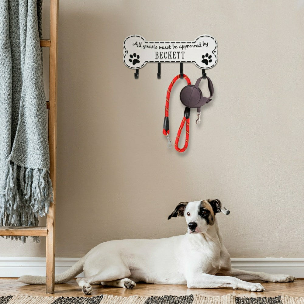 Plow & Hearth Beckett Paw Bone Hook Plaque, Black/Gold