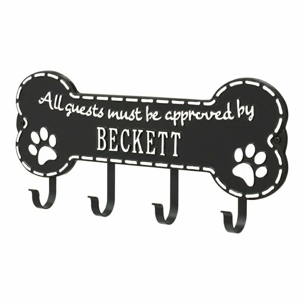 Plow & Hearth Beckett Paw Bone Hook Plaque, Black/Gold