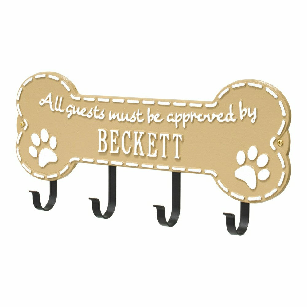Plow & Hearth Beckett Paw Bone Hook Plaque, Black/Gold