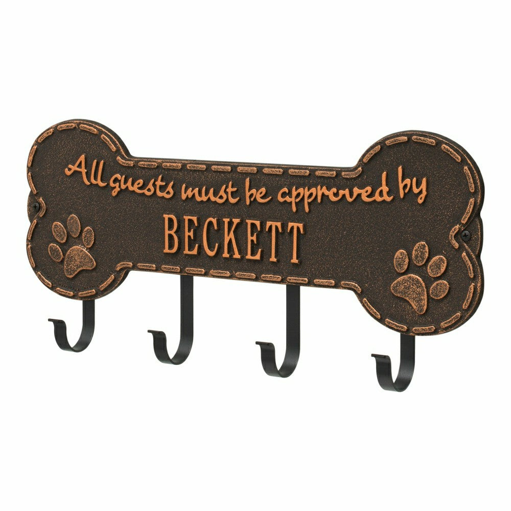 Plow & Hearth Beckett Paw Bone Hook Plaque, Black/Gold