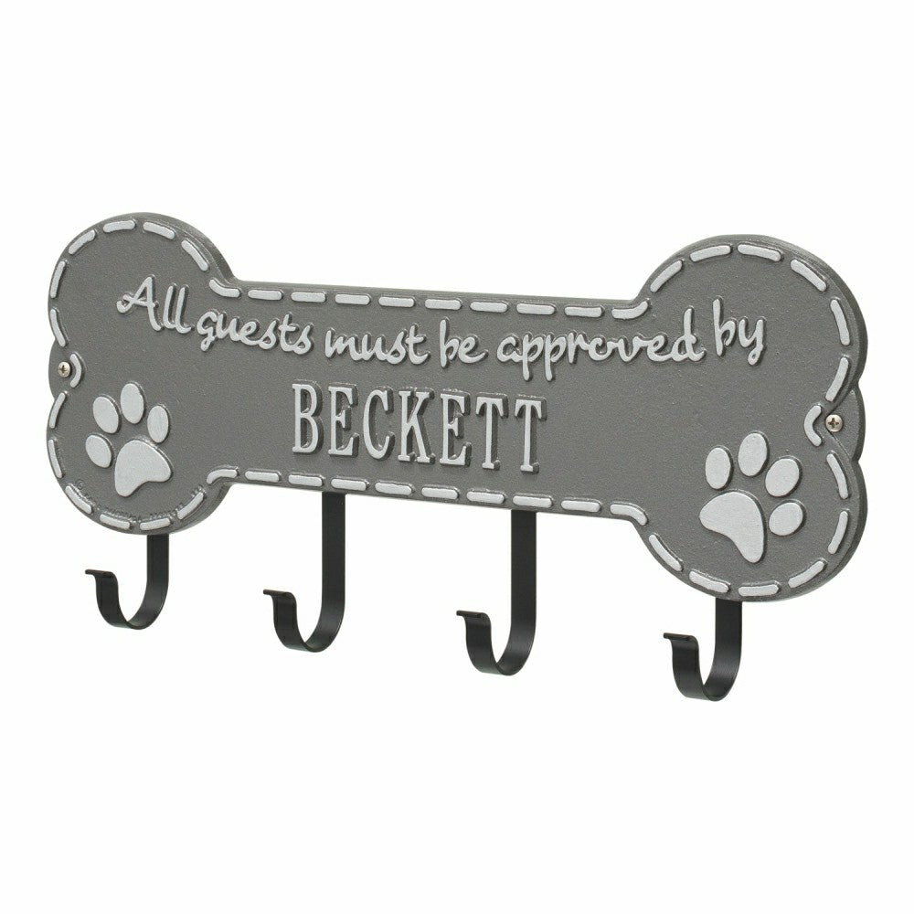 Plow & Hearth Beckett Paw Bone Hook Plaque, Black/Gold