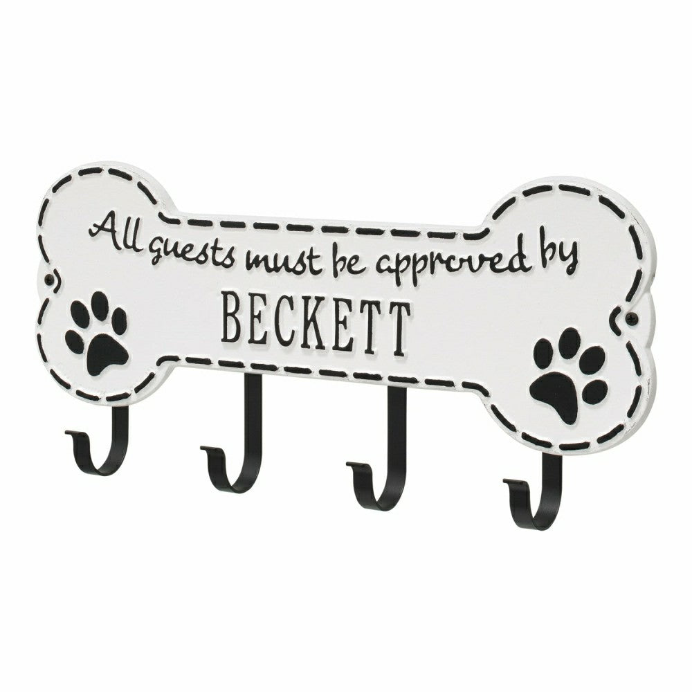 Plow & Hearth Beckett Paw Bone Hook Plaque, Black/Gold