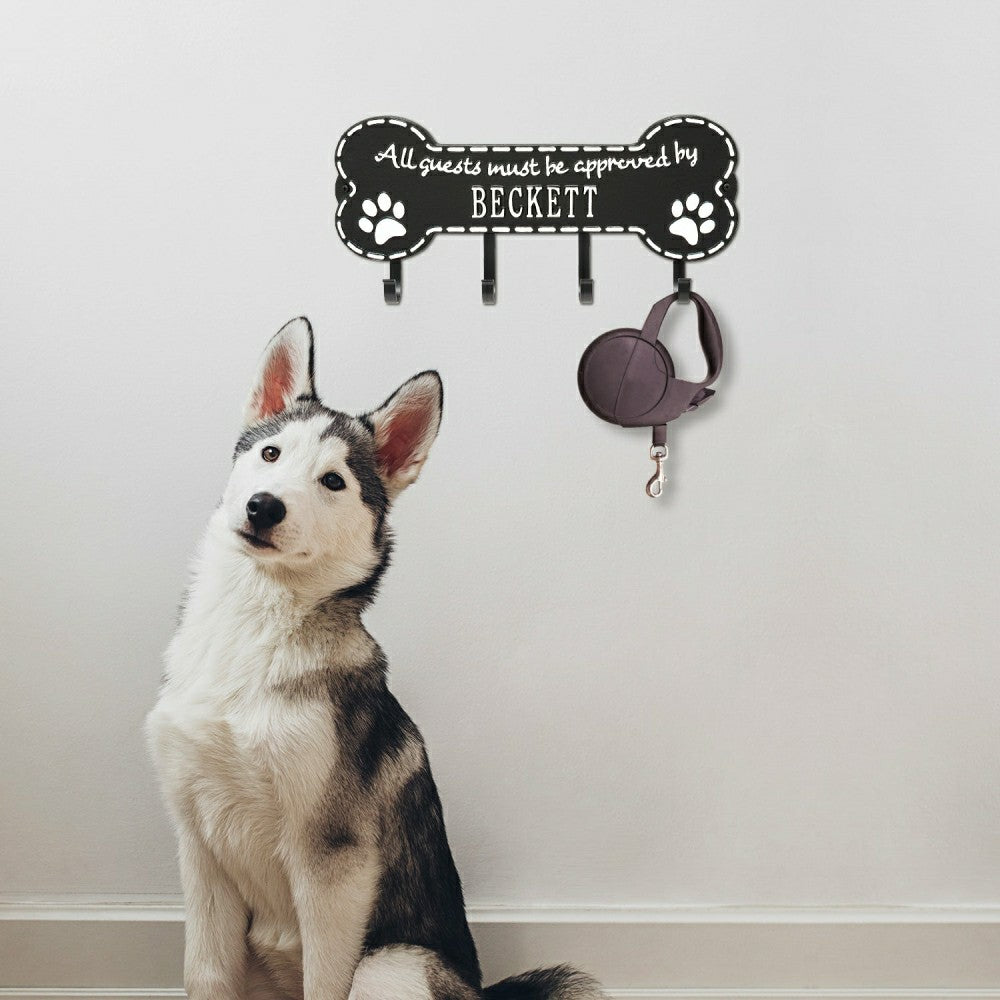 Plow & Hearth Beckett Paw Bone Hook Plaque, Black/Gold