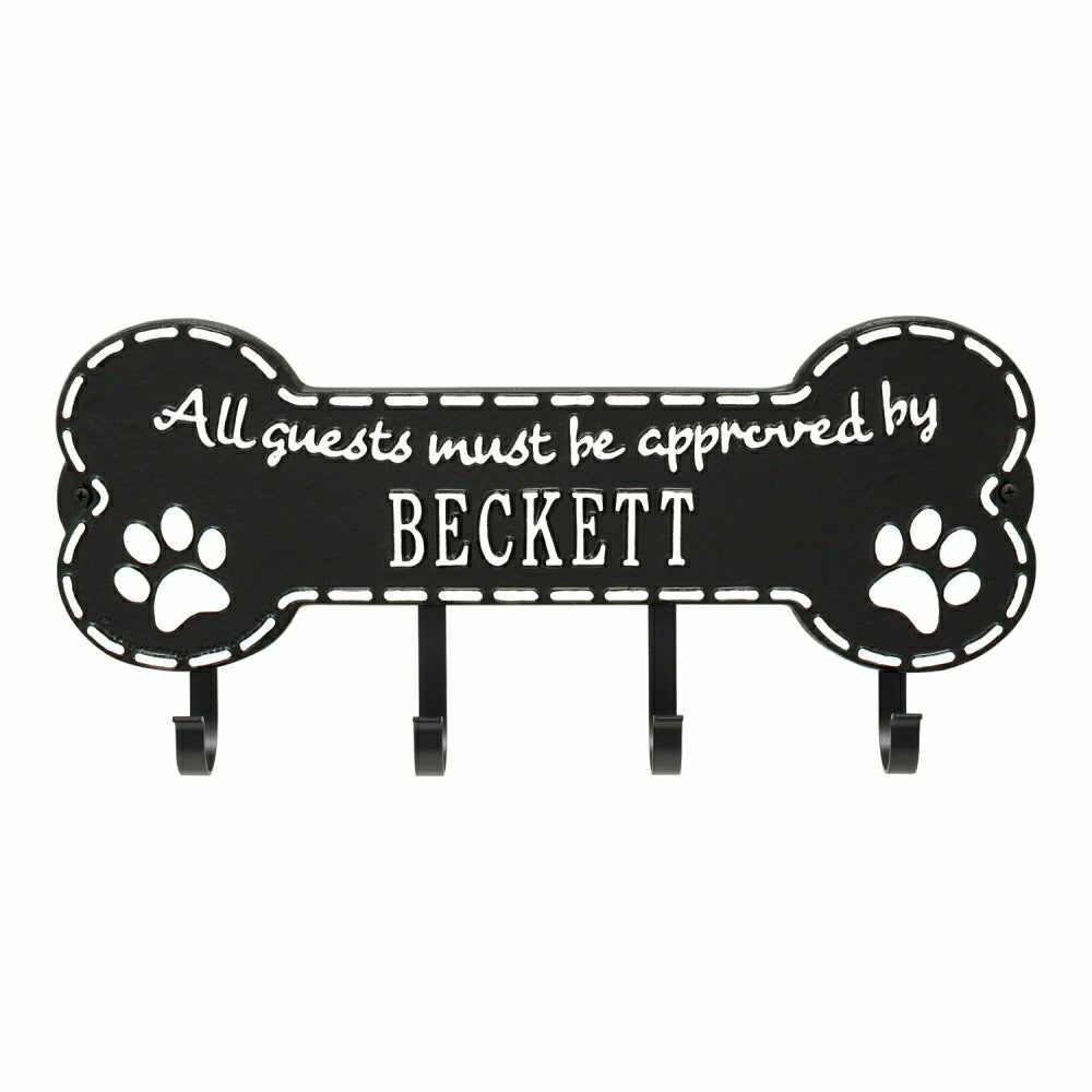 Plow & Hearth Beckett Paw Bone Hook Plaque, Black/Gold