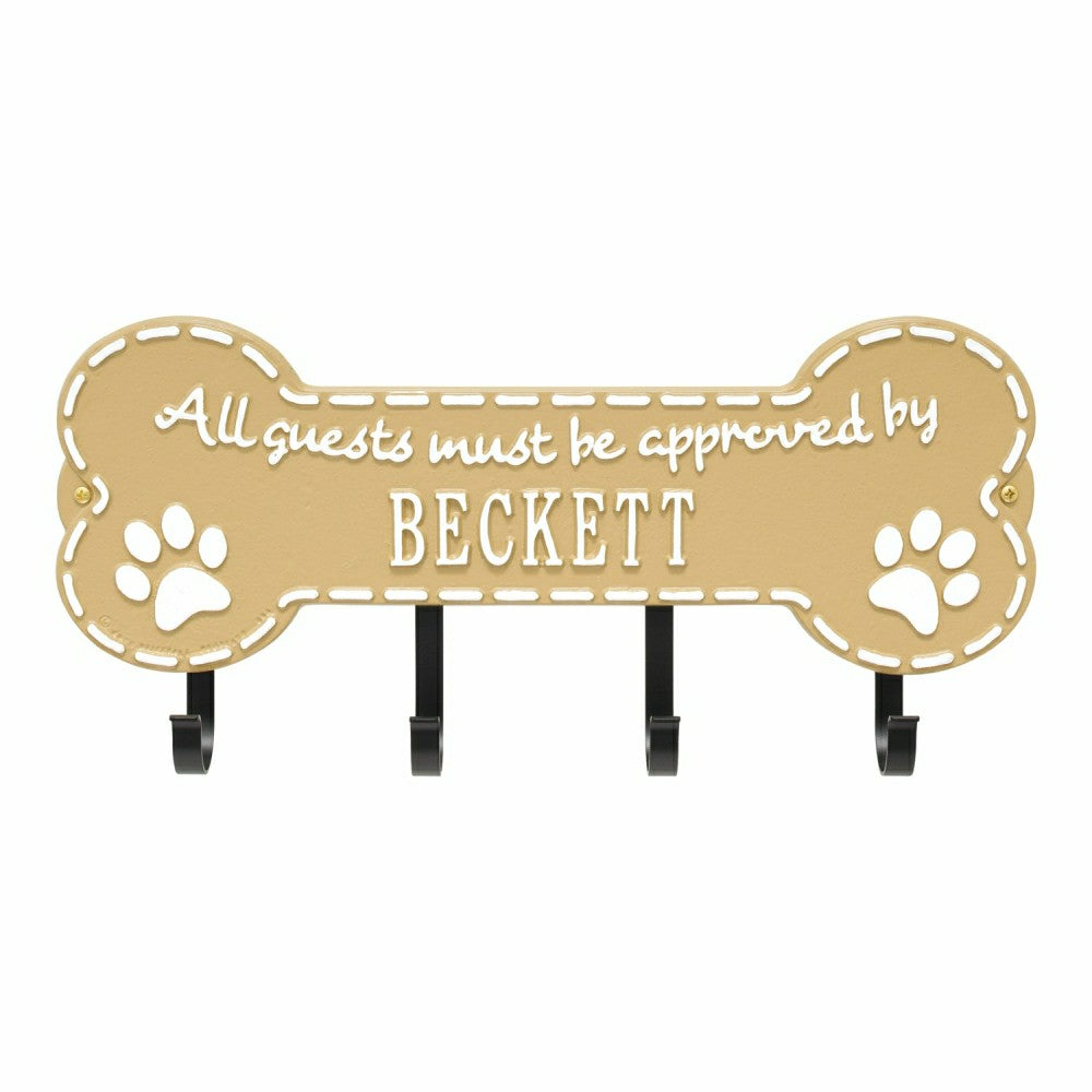 Plow & Hearth Beckett Paw Bone Hook Plaque, Black/Gold