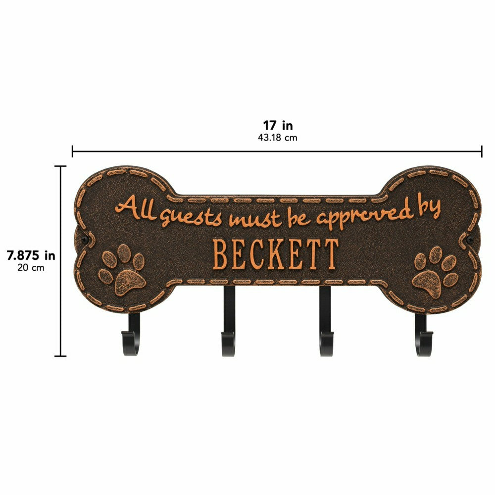 Plow & Hearth Beckett Paw Bone Hook Plaque, Black/Gold