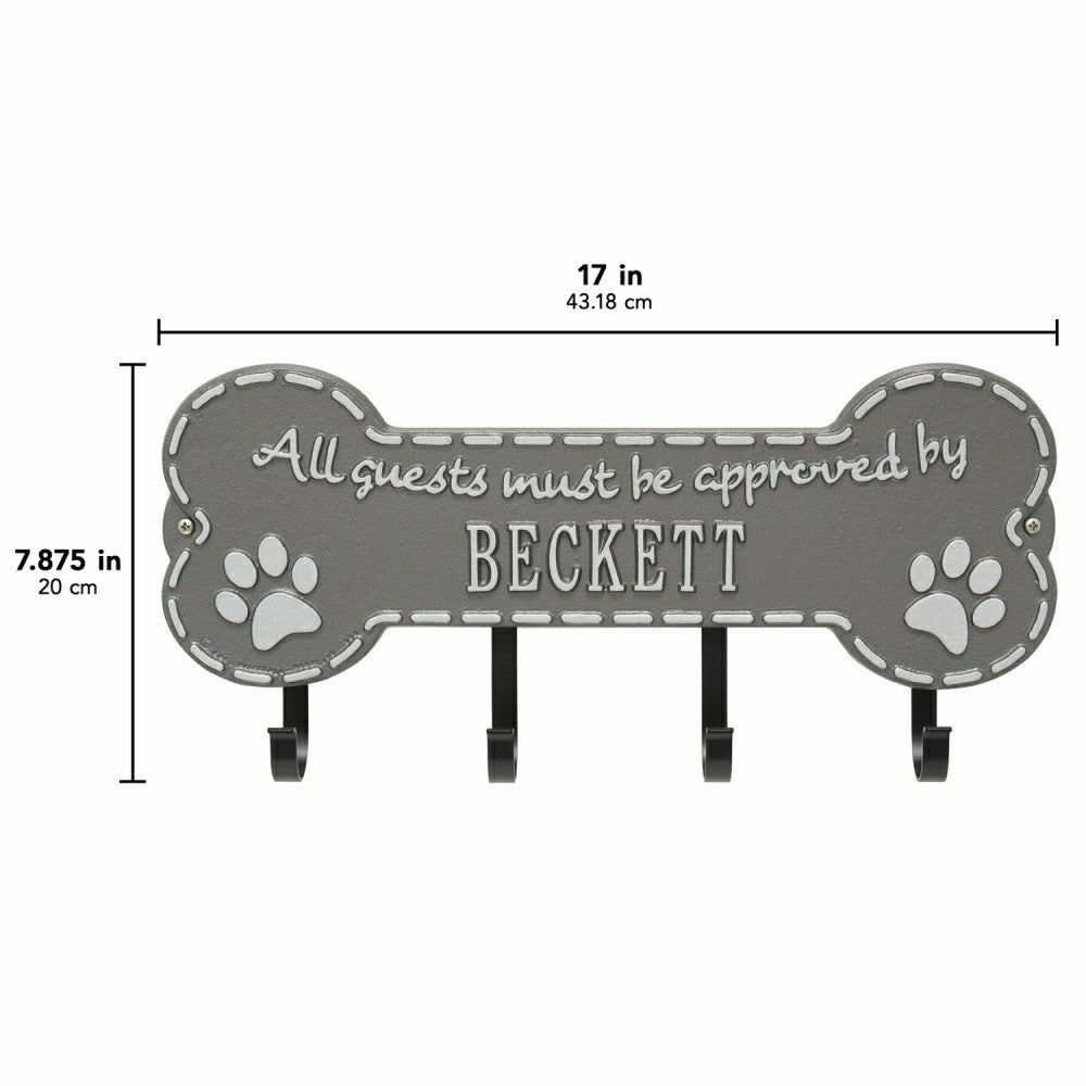Plow & Hearth Beckett Paw Bone Hook Plaque, Black/Gold