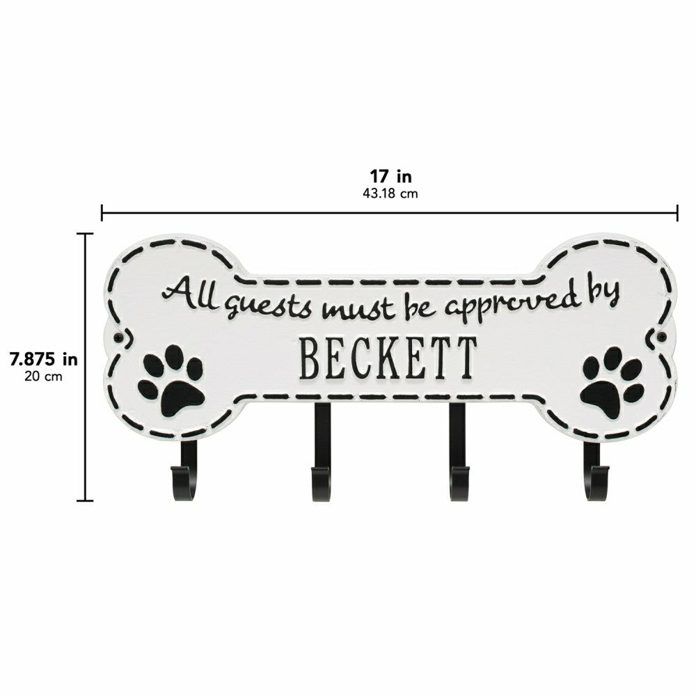 Plow & Hearth Beckett Paw Bone Hook Plaque, Black/Gold