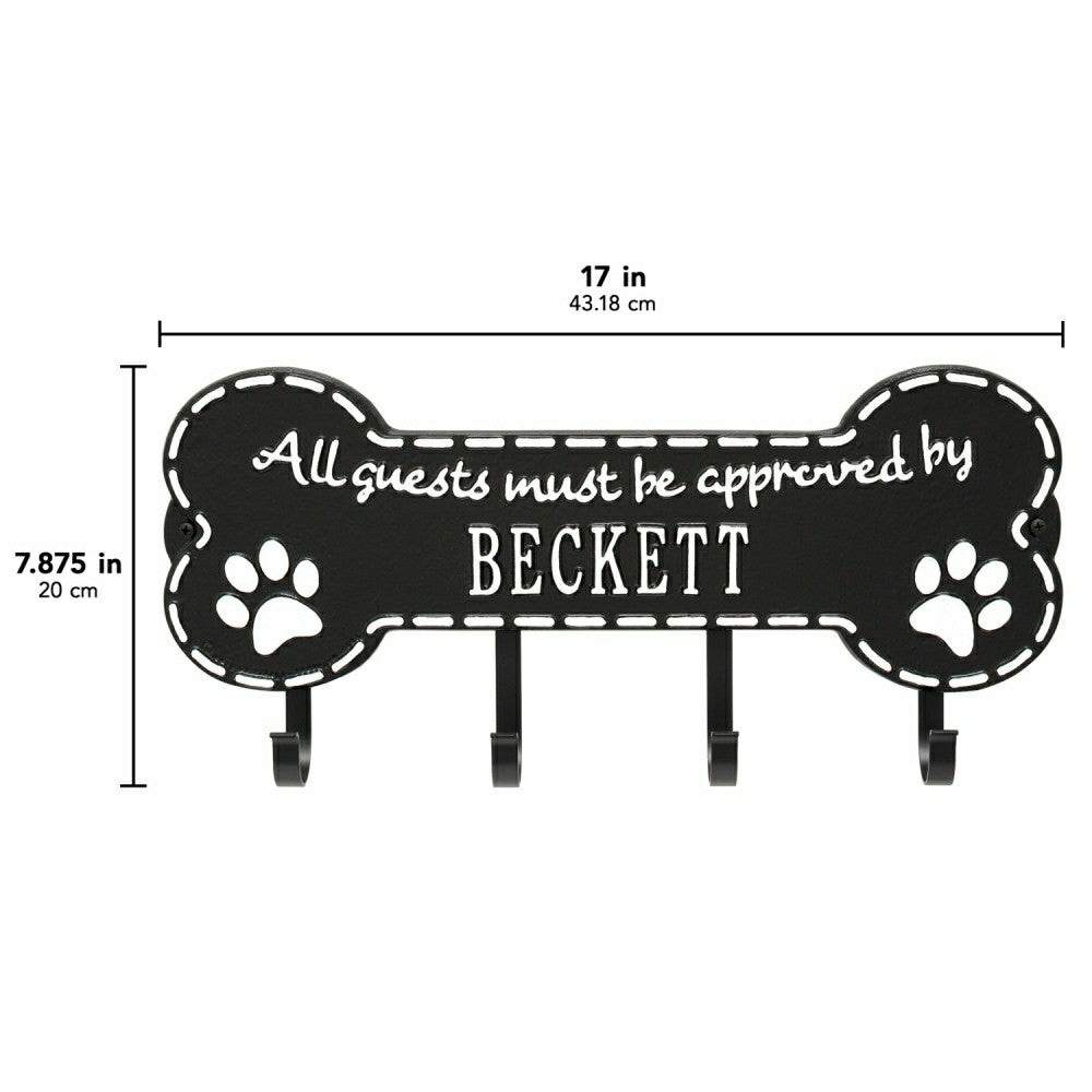 Plow & Hearth Beckett Paw Bone Hook Plaque, Black/Gold