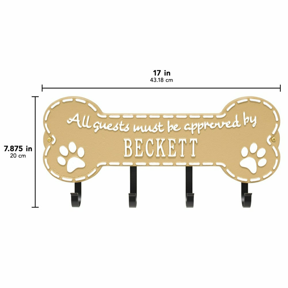 Plow & Hearth Beckett Paw Bone Hook Plaque, Black/Gold