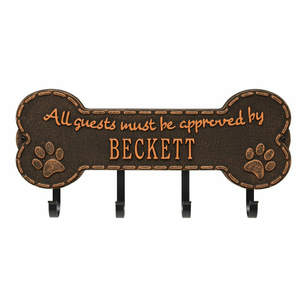 Plow & Hearth Beckett Paw Bone Hook Plaque, Black/Gold
