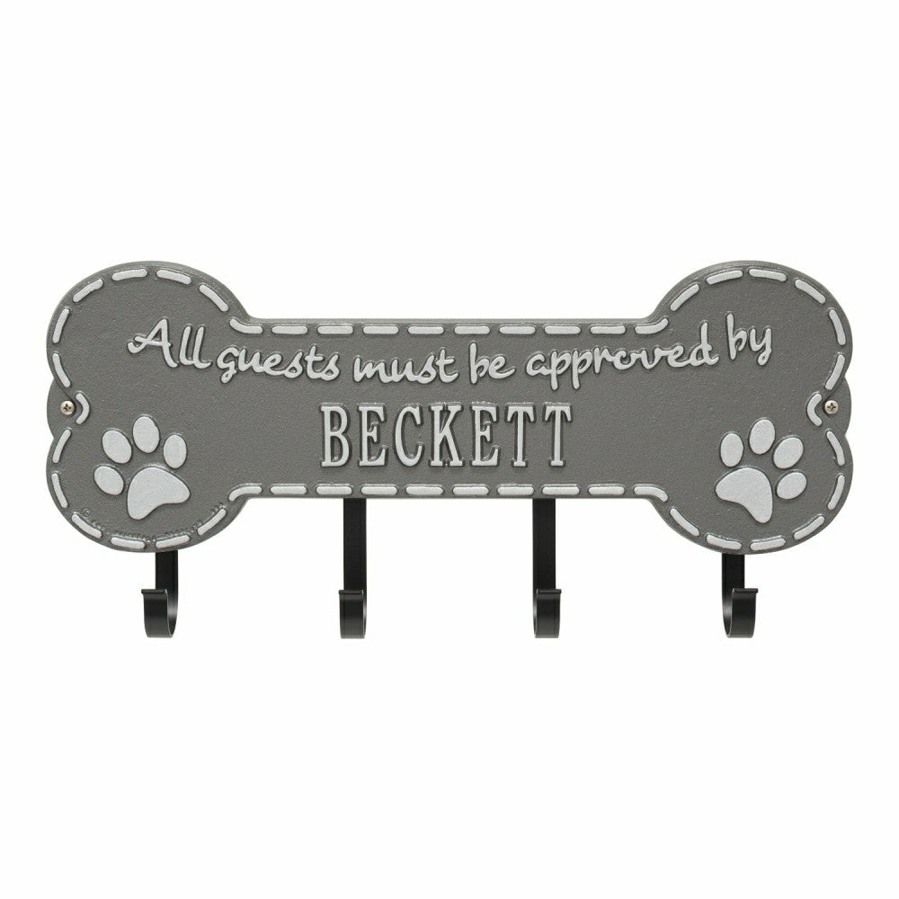 Plow & Hearth Beckett Paw Bone Hook Plaque, Black/Gold