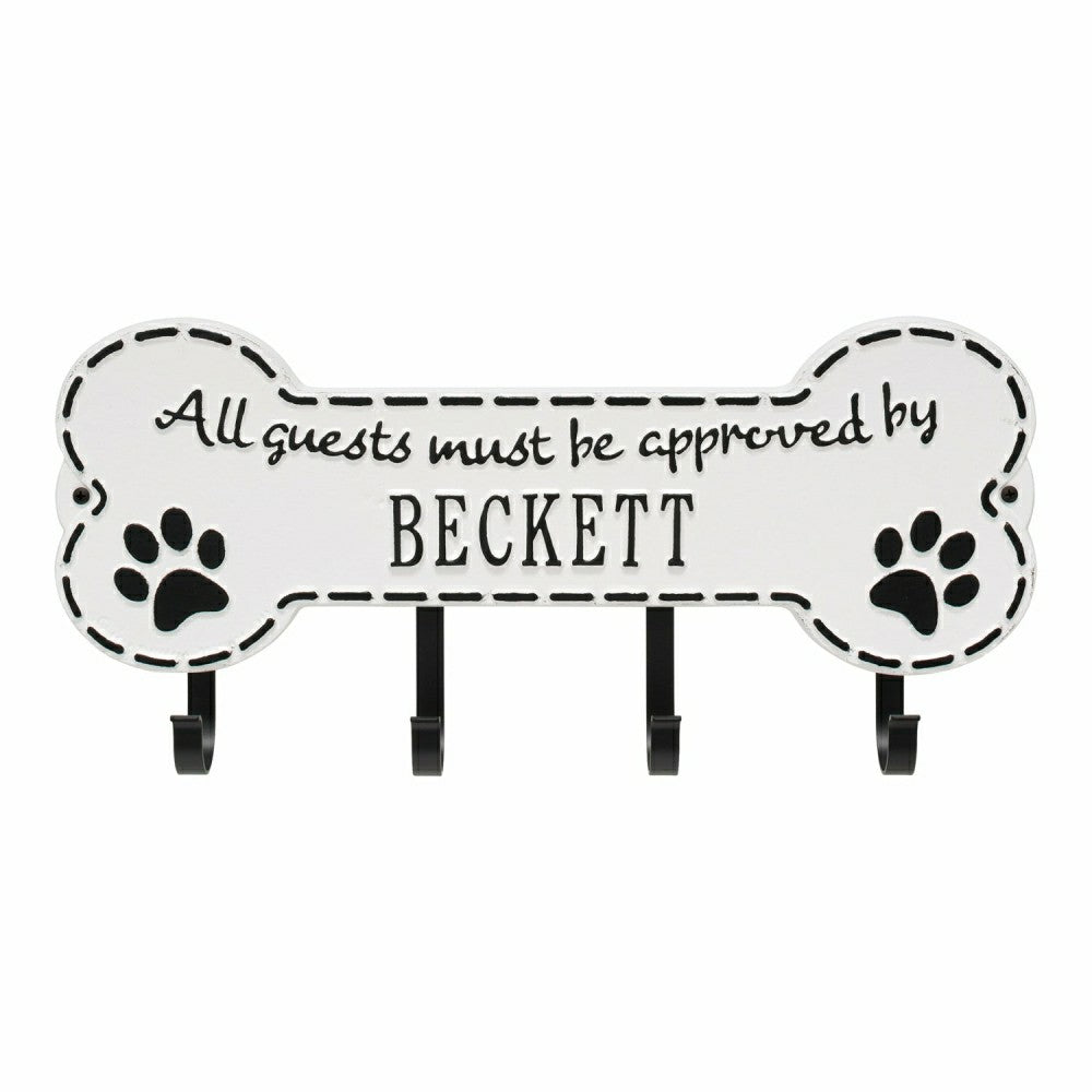 Plow & Hearth Beckett Paw Bone Hook Plaque, Black/Gold