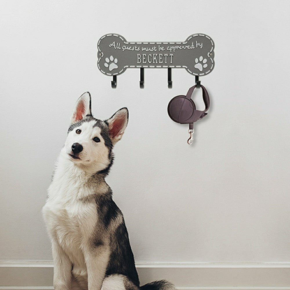 Plow & Hearth Beckett Paw Bone Hook Plaque, Black/Gold