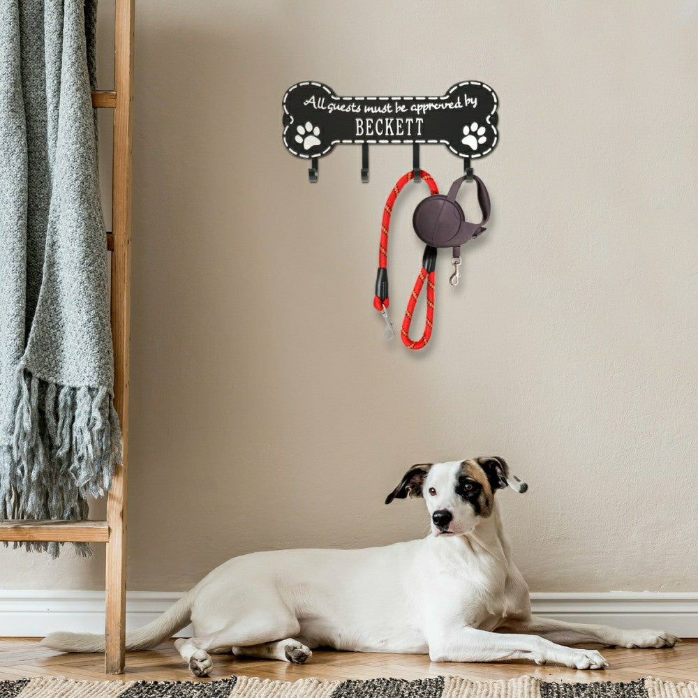 Plow & Hearth Beckett Paw Bone Hook Plaque, Black/Gold