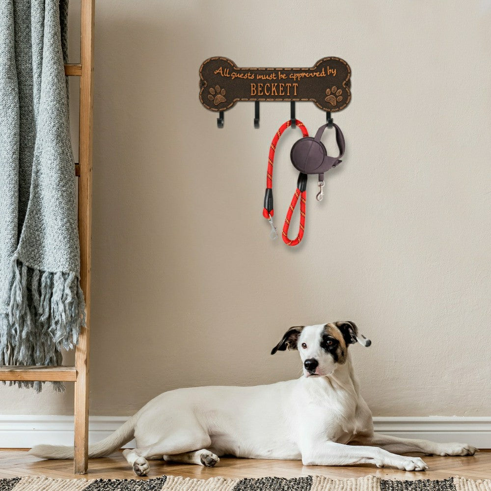 Plow & Hearth Beckett Paw Bone Hook Plaque, Black/Gold